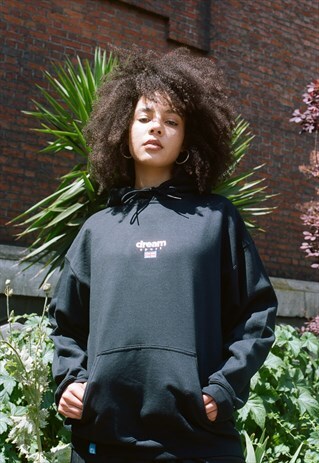 HOODIE IN BLACK WITH DREAM SPORT EMBROIDERED LOGO