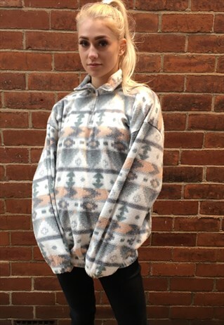 VINTAGE AZTEC TRIBAL NAVAJO FLEECE JUMPER WINTER JACKET