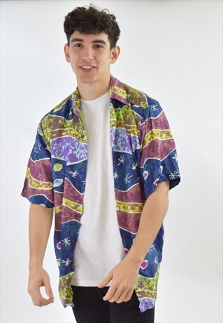 VINTAGE MULTI COLOUR 90S PATTERN SHIRT