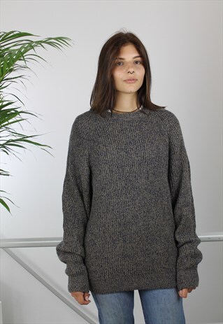 BLUE-BEIGE GRUNGE JUMPER