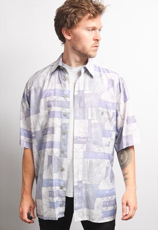 VINTAGE ABSTRACT PATTERNED SHIRT 90'S