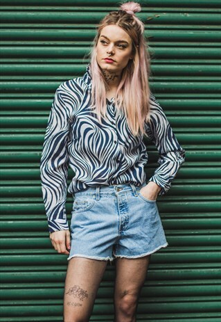 FUNKY ZEBRA PRINT VINTAGE SHIRT TOP