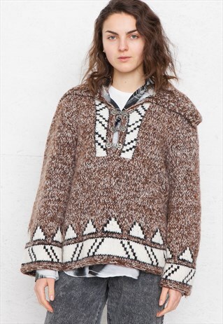 VINTAGE BROWN KNIT JUMPER SWEATER