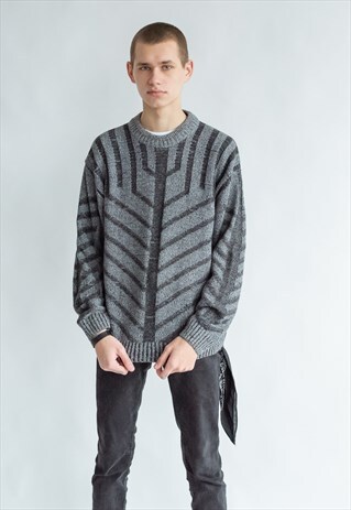 VINTAGE 80S FUNKY DADS JUMPER IN GREY