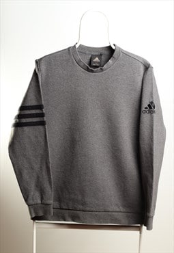 Vintage Adidas Embroidery Logo Sweatshirt Grey