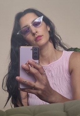 Y2K Lilac Tinted Sunglasses in Cat Eye Shape