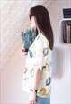 LIGHT YELLOW SHORT SLEEVE SATINY SHIRT