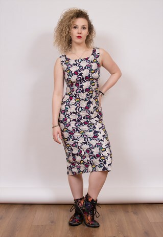 VINTAGE FLORAL WIGGLE DRESS 6