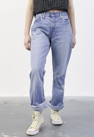 VINTAGE LEVI'S 525 BLUE PAINT MOM JEANS