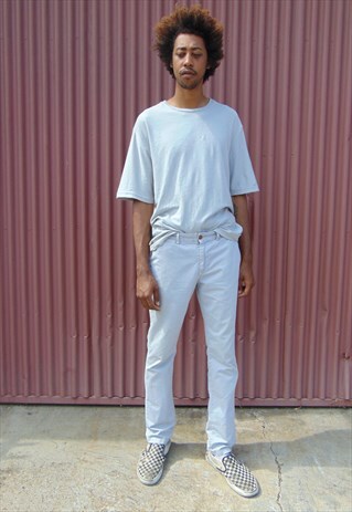 90S MINIMALIST PREPPY GREY FLAT FRONT CHINO PANTS 33