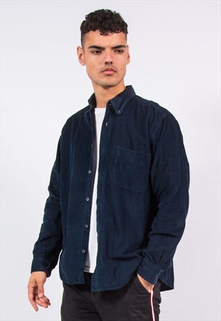 VINTAGE CORDUROY SHIRT NAVY BLUE CORD