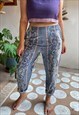 Vintage 90's Provencal Pattern High Waisted Trousers - S/M
