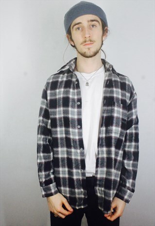 VINTAGE MENS CHECK FLANNEL SHIRT