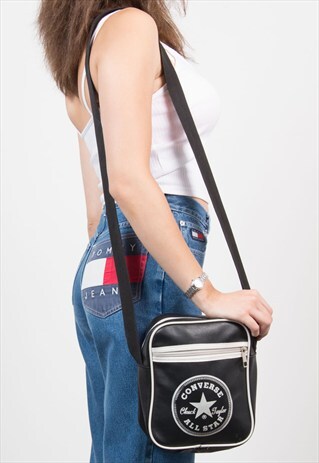 RETRO FAUX LEATHER CONVERSE MESSENGER BAG