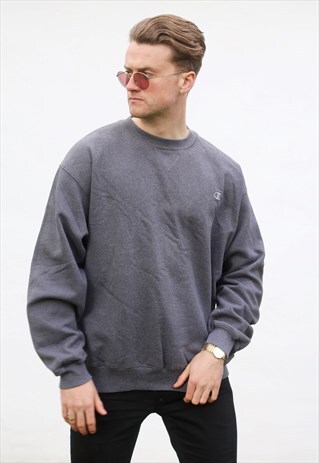 CHAMPION USA MINIMALIST ASPHALT GREY SWEATSHIRT