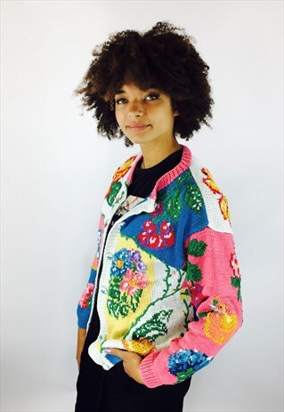 GORGEOUS FLORAL FESTIVAL BOHO COTTON KNITTED CARDIGAN