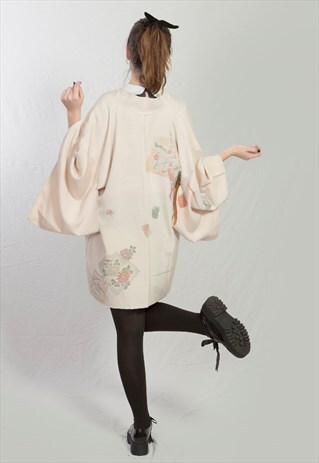 VINTAGE KIMONO JACKET URUSHI ARAI IN CREME