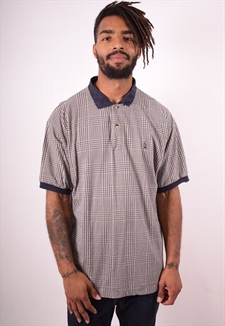 NAUTICA MENS VINTAGE POLO SHIRT XL MULTI CHECK 90S