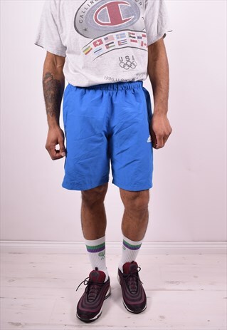ADIDAS MENS VINTAGE SHORTS W30 BLUE 90'S
