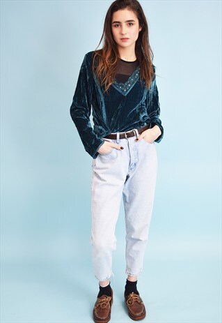 90'S RETRO GRUNGE SHIMMER PARTY VELVET TOP