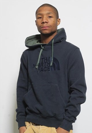 VINTAGE THE NORTH FACE LOGO HOODIE BLUE
