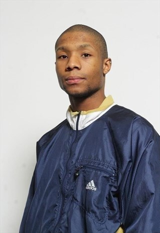 VINTAGE ADIDAS LOGO TRACK JACKET BLUE