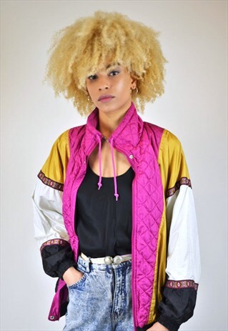VINTAGE 80'S QUILTED WINDBREAKER JACKET