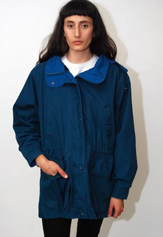 HIKING JACKET (L) VINTAGE 90S COAT TEAL BLUE GREEN OUTDOORS