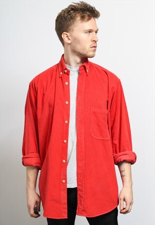 VINTAGE CORDUROY CORD SHIRT RED
