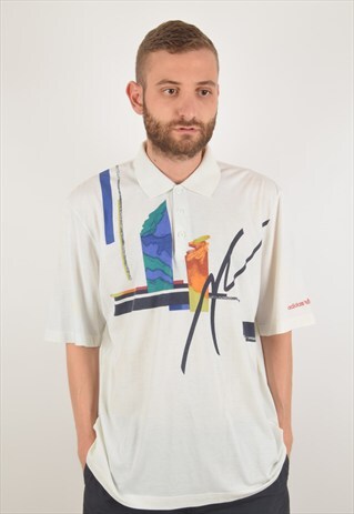 VINTAGE ADIDAS POLO T-SHIRT SIZE L (1252)