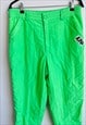 Vintage Bright Neon Green Skiing Pants Trousers Trainers