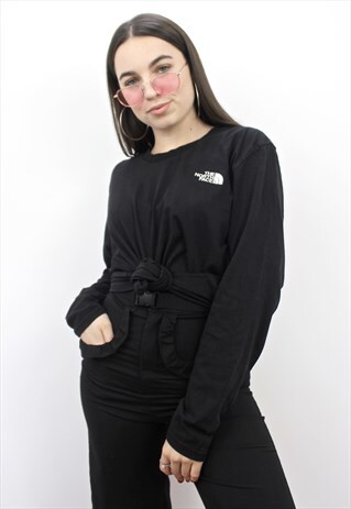 00'S RETRO BLACK SPELL-OUT LONG-SLEEVE TOP