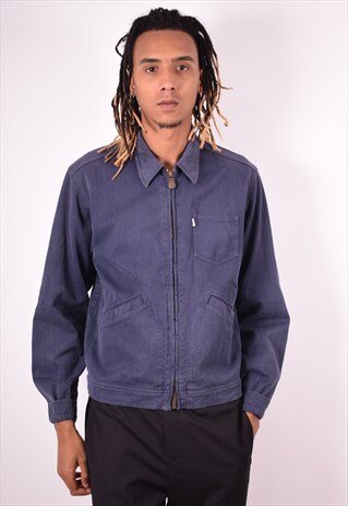 LEVI'S MENS VINTAGE HARRINGTON JACKET MEDIUM BLUE 90S