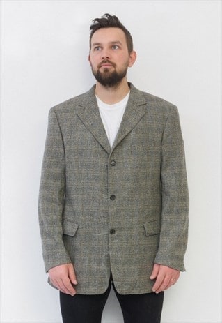 HUGO BOSS DA VINCI VINTAGE MENS UK 44 US JACKET WOOL TWEED