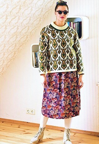 ORANGE AND PURPLE VINTAGE SKIRT