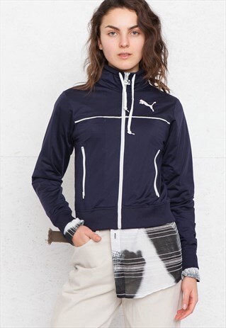 VINTAGE NAVY PUMA ZIP TRACK JACKET