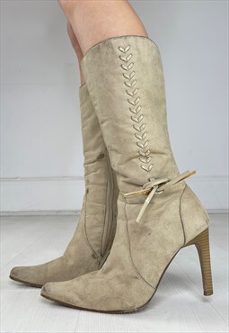 Vintage Y2k Boots High Heels Cowgirl Stiletto Knee High