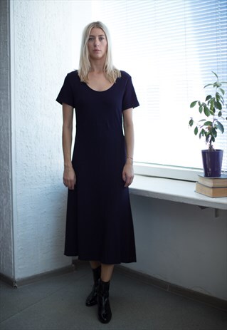 VINTAGE 90'S NAVY SHORT SLEEVED DRESS