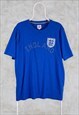 Vintage Blue England Football T-Shirt Umbro XL