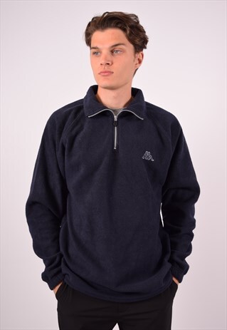 VINTAGE KAPPA FLEECE JUMPER NAVY BLUE