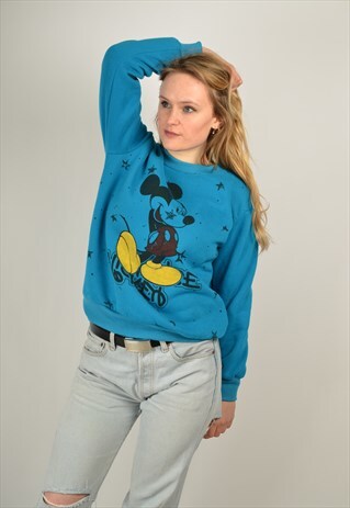 VINTAGE DISNEY MICKEY MOUSE SWEATSHIRT BLUE