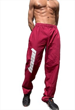 BAAD tracksuit pants burgundy custom (baad white print )
