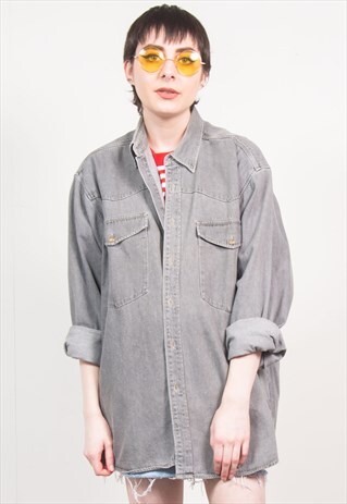 VINTAGE 90'S LIGHT GREY DENIM SHIRT