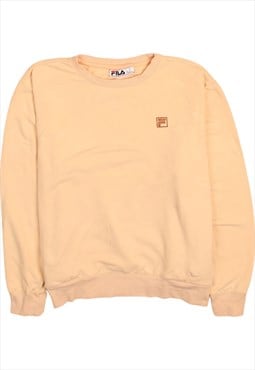 Vintage 90's Fila Sweatshirt Heavyweight Crew Neck Beige