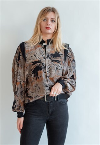 VINTAGE 70S BOHO PUFFER SLEEVE BLOUSE