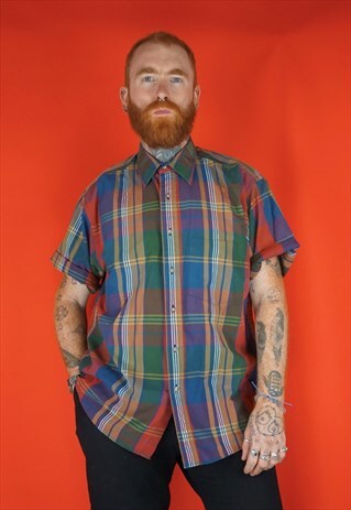 VINTAGE 1990S SHORT SLEEVE CHECK SHIRT