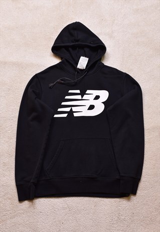 VINTAGE NEW BALANCE BLACK LOGO PRINT HOODIE
