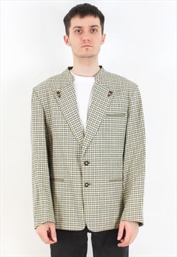 TRAUNSEE TRACHTEN Plaid Blazer Linen Coat UK 40 Jacket M