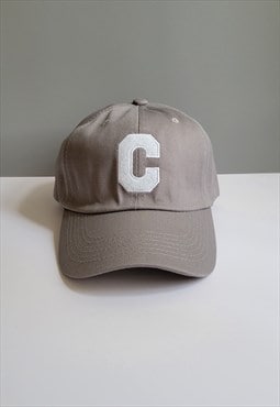Grey Graphic Vintage Cotton Baseball Adjustable Cap 