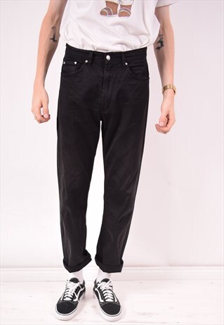 VALENTINO MENS VINTAGE TROUSERS W32 L28 BLACK 90S